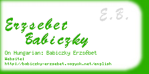 erzsebet babiczky business card