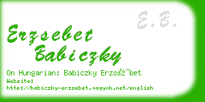 erzsebet babiczky business card